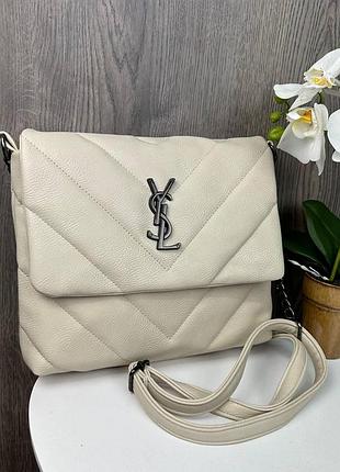 Жіноча м'яка сумка клатч ysl, міні сумочка для дівчат молочний