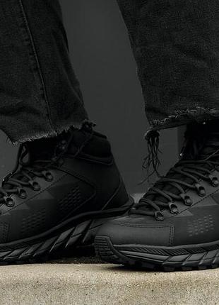 Однотонные черные зимние кроссовки staff all black
