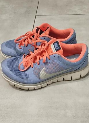 Кроссовки женские nike flex 2015rn gs голубые с коралловым, размер 37