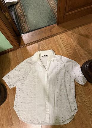 Белая рубашка из прошвы от zara