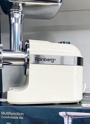 М'ясорубка rainberg rb-2270 з реверсом та насадками для шатківниці та ковбас 3800w white