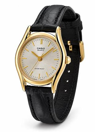 Женские часы casio ltp-1094q-7a с классическим дизайном и кожаным ремешком