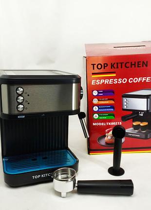 Кофеварка эспрессо top kitchen tk00215 рожковая 1500вт 1,8л 1-3 чашки эспрессо 15 бар