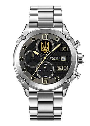 Годинник наручний awarder 016 тризуб золото silver-black steel