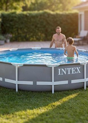 Бассейн каркасный высокий (305х76см) intex, каркасные бассейны для дома, детский каркасный бассейн, бассейн на дачу каркасный, rfe
