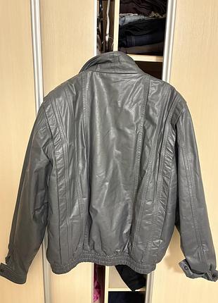 Шкіряна куртка бомбер оверсайз 8