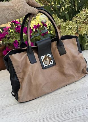 Велика шкіряна сумка tosca blu leather travel bag