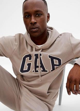 Оригинальн! сша! мужское худи gap logo hoodie brown 546844471 на флисе в новом состоянии