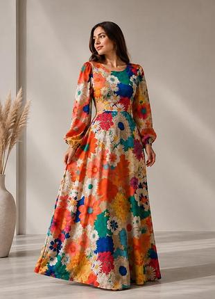 🌸 яскрава квіткова сукня maxi