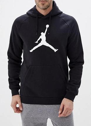 Мужское худи jordan big logo черное толстовка с капюшоном кофта унисекс джордан