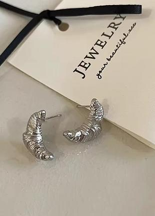 Серьги круассаны 8
