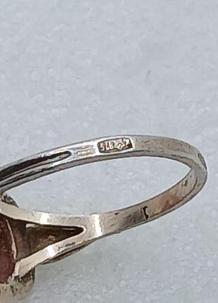 Кольцо серебро 875проба корунд 3
