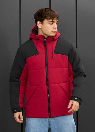 Молодежная зимняя куртка staff tund red & black