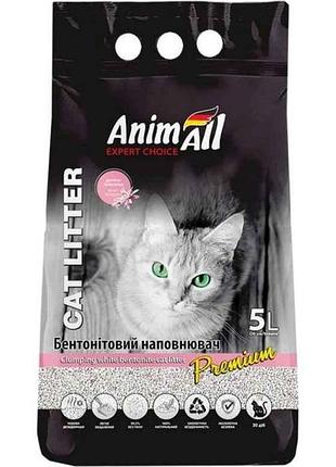 Наполнитель бентонитовый белый 5л с ароматом детской пудры тм animall