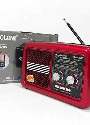Радио приемник golon rx-bt978s солнечная панель aux 3.5mm, радио приемник с аккумулятором red