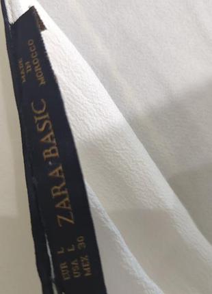 Стильна біла блузка в стилі мінімалізм від zara basic 5