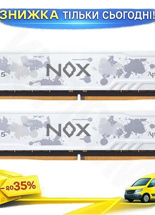 Ku пам'ять ddr5 32гб universal fit 5600мгц apacer nox біла для настільного пк з радіатором ігрова пам' uni2l_k
