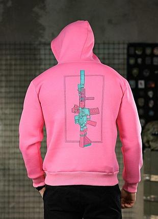 Мілітарі худі на флісі genesis m14 pink пп8068