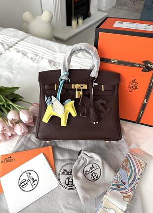 Hermes birkin chocolate gold 25 25х19х12