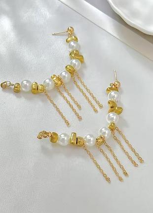 Сережки з підвісками намистини 7