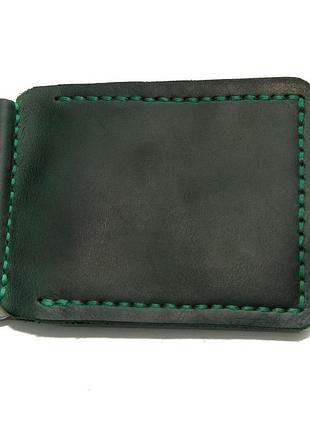 Зеленый кожаный зажым для денег gofin skg-10017