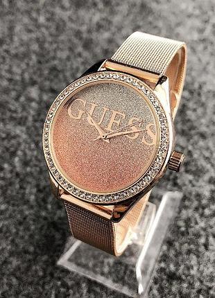Жіночий наручний годинник guess рожеве золото