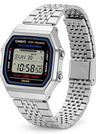 Чоловічий годинник casio abl-100we-1a з bluetooth та крокоміром у ретро стилі