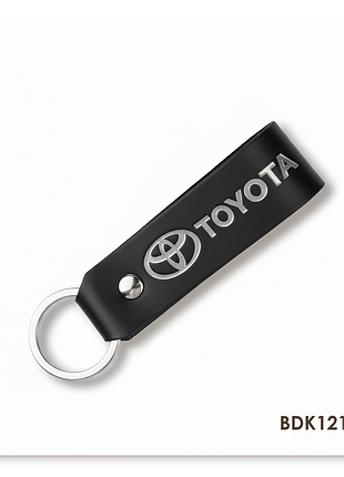Брелок-петля для авто toyota (чёрный, серебряное тиснение)