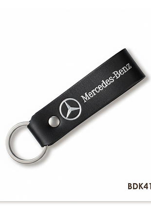 Брелок-петля для авто mercedes-benz (чёрный, серебряное тиснение)