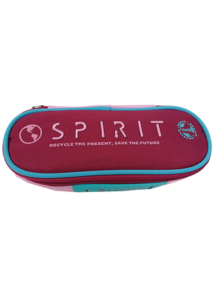 Школьный пенал spirit бордовый с розовым
