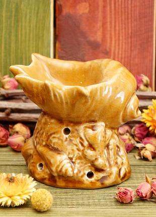 Аромалампа керамічна мушля коричнева