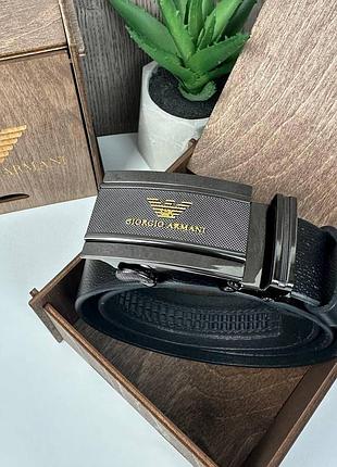 Мужской кожаный ремень стиль армани, поясной ремень автомат для мужчин armani