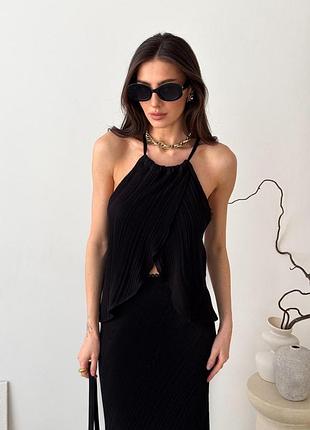 Женская вязаная майка loren черная art knit