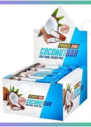 Батончик protein bar 20x50g кокос спортивне харчування без цукру для енергії і дієти здоровий перекус sku_dsn_100-30-0656063-20