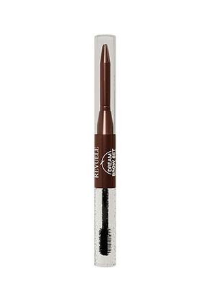 Карандаш + гель для фиксации бровей revuele dream brow, кофейный daily skin care