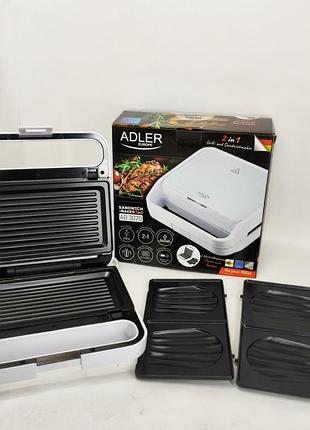 Бутербродница adler ad 3070 2в1 1100вт white