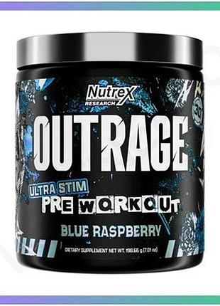 Передтренувальний комплекс nutrex outrage 30 порцій синя малина енергетик для тренувань підвищення вит sku_dsn_2024-11-0610