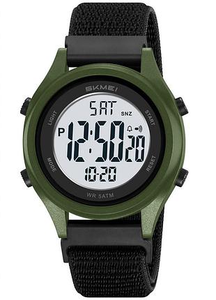 Чоловічий годинник skmei 2669nag army green-nylon з нейлоновим ремінцем у мілітарі стилі