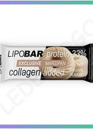 Протеїновий батончик lipobar exclusive marzipan 50г смачний корисний для здоров'я енергетичний перекус sku_dsn_2023-10-6890
