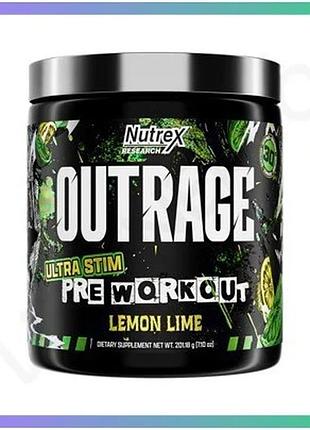 Предтренувальний комплекс outrage high-stim pre-workout 30 порцій лимон лайм для енергії та витривалос sku_dsn_2023-10-6534