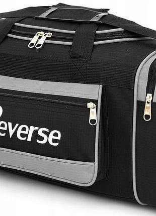 Вместительная дорожная сумка из кордуры 58l reverse черная с серым