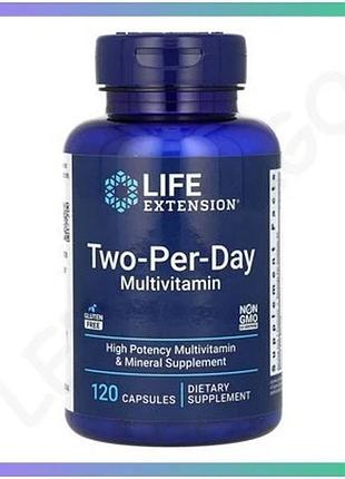 Мультивитамины life extension two-per-day 120 капсул добавка для поддержания здоровья иммунной системы sku_dsn_2022-10-1966