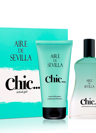 Подарунковий парфумерний набір для жінок instituto español aire de sevilla chic,, 3 в 1 daily skin care