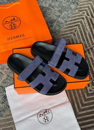 Hermes chypre sandals violet suede