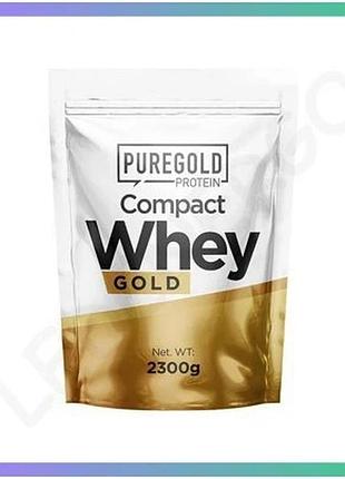 Протеїн pure gold compact whey gold 2.3 кг полуничне морозиво для набору м'язової маси спортивний кокт sku_fitsh_cn15068-13