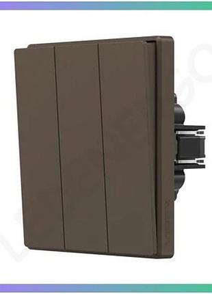 Выключатель трёхклавишный videx nota мокко для управления освещением 250v 10а sku_oledim_vf-nt-sw3-br