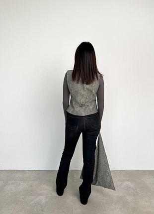 Женская сумка шоппер python коричневая art knit 3