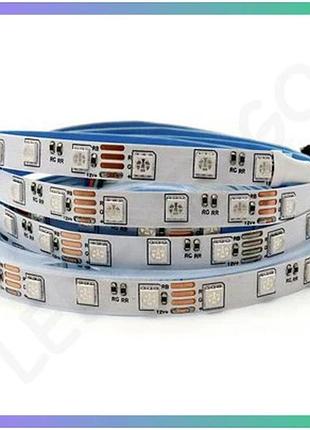 Світлодіодна стрічка oledim st 5050 60 ip20 rgb 12v кольорова для декорування інтер'єру 5м ціна за 1м sku_7771385