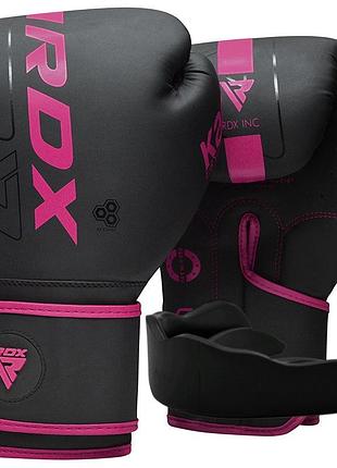 Боксерские перчатки rdx f6 matte pink-12oz (капа в комплекте)