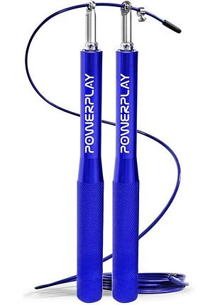 Скакалка швидкісна на підшипниках алюмінієва powerplay 4207 elite jump rope синя (3m.)